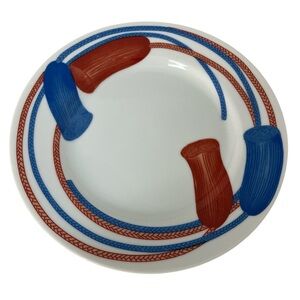 Fitz and Floyd Decorative Salad Plate Meiji Tassel Red White Blue